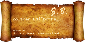 Zoltner Bíborka névjegykártya